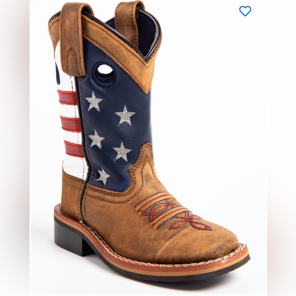 CODY JAMES BOYS' USA FLAG WESTERN BOOTS - BROAD SQUARE TOE, size 1D